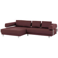 ECKSOFA Bordeaux Echtleder  - Bordeaux, Design, Leder/Metall (188/307cm)