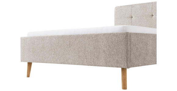 POLSTERBETT Taupe 140/200 cm - Taupe/Eichefarben, Basics, Holz/Textil (140/200cm) - Xora