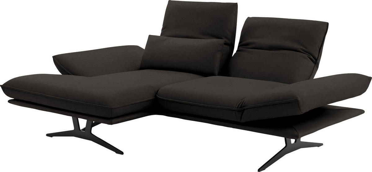 ECKSOFA in Echtleder Graubraun  130/210 cm  - Gelb/Graubraun, Design, Leder/Metall (130/210cm) - Dieter Knoll