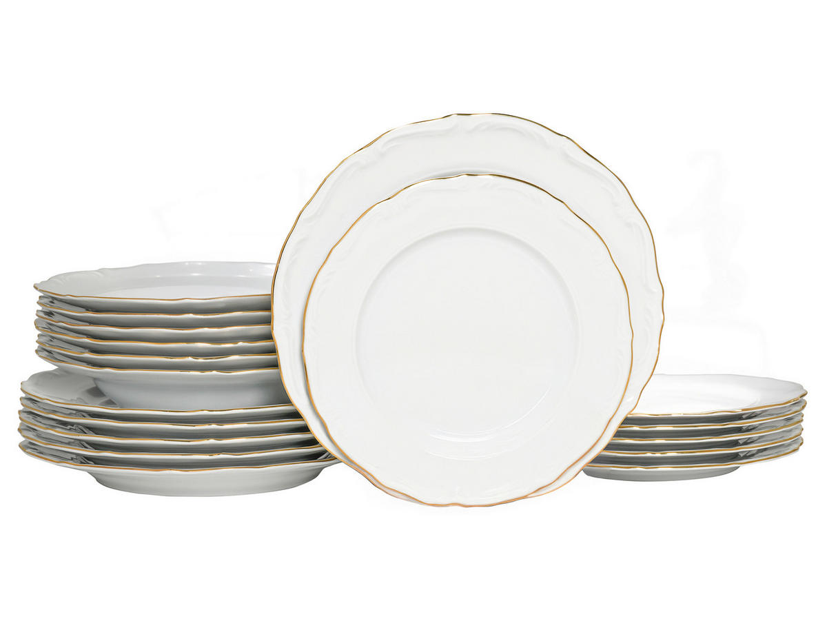 TAFELSERVICE Maria Theresia Gold 18-teilig  - Goldfarben/Weiß, Basics, Keramik (36,5/30,5/30cm) - Creatable
