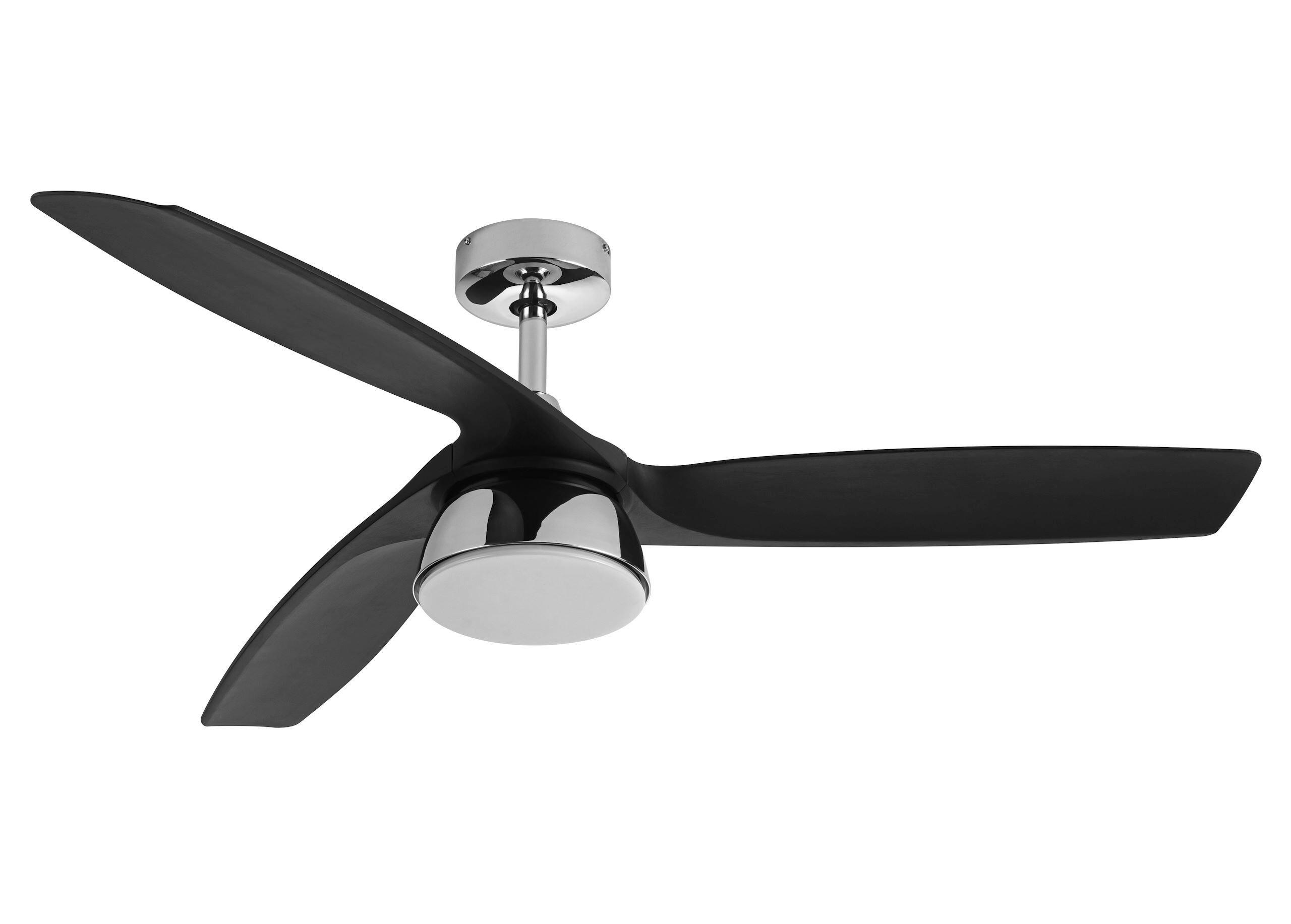 DECKENVENTILATOR Bronx 132/21.5/132 cm   - Chromfarben/Schwarz, Basics, Kunststoff/Metall (132/21.5/132cm)