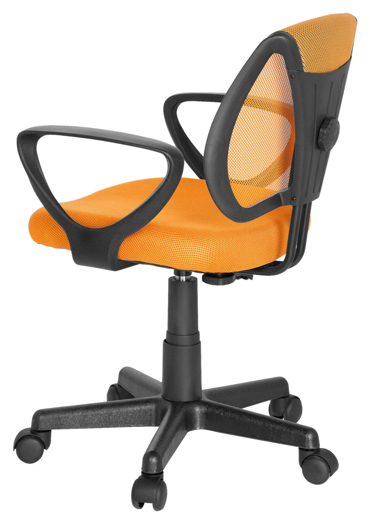 OTOČNÁ ŽIDLE PRO MLÁDEŽ, oranžová - oranžová/černá, Basics, plast (58/75-92/45cm) - MID.YOU
