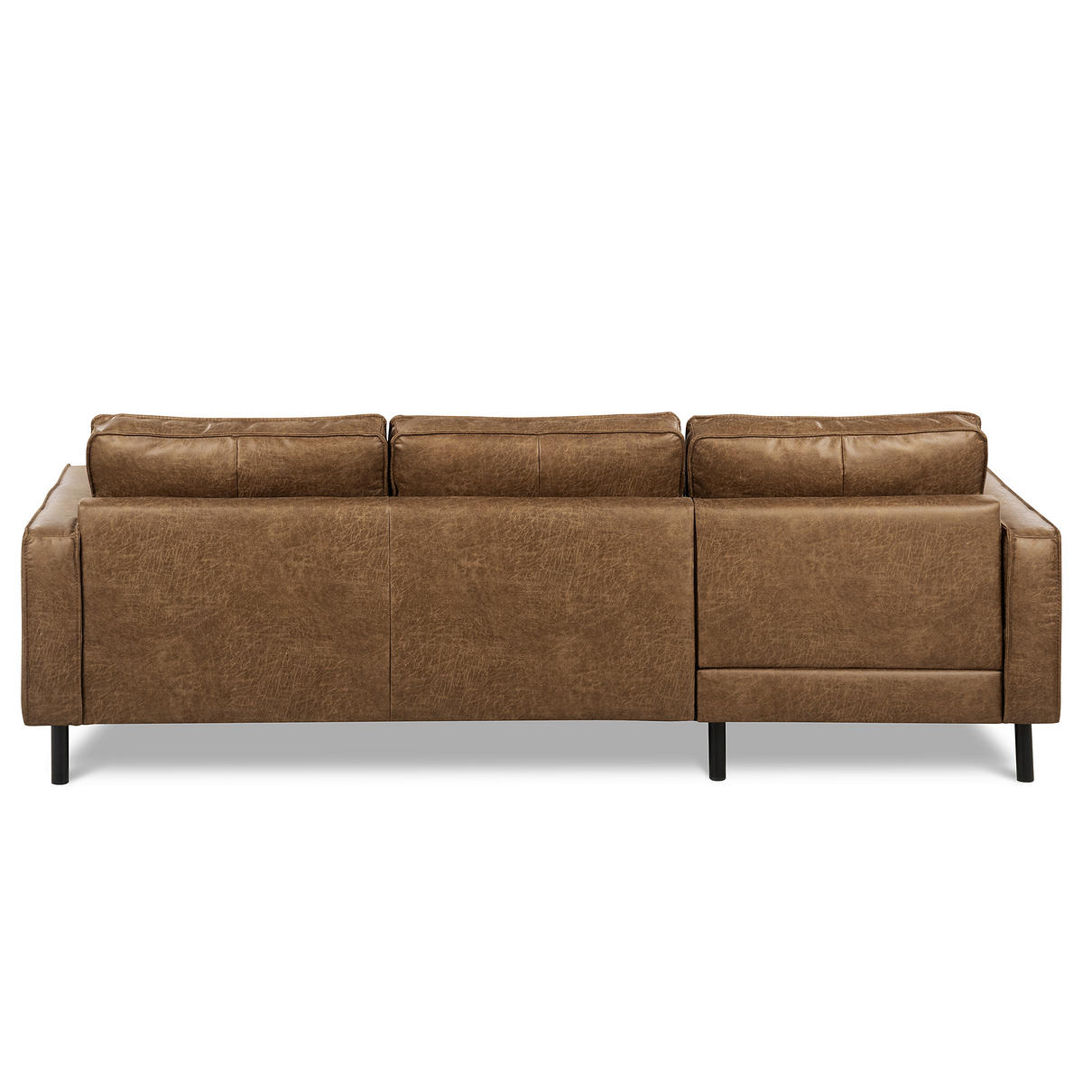 ECKSOFA Braun Echtleder Lederlook Rücken echt  - Braun, Design, Leder/Textil (166/238cm) - Livetastic