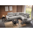 ECKSOFA in Velours Sandfarben  - Sandfarben/Schwarz, Design, Textil/Metall (299/264cm) - Novel