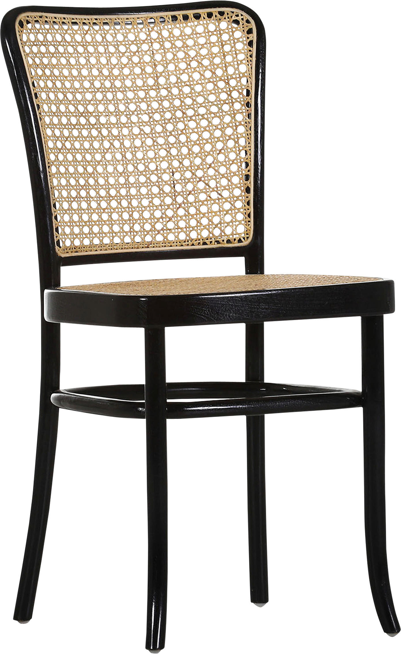 STUHL Naturfarben, Schwarz Rattan, Recyclingholz, Teakholz massiv - Schwarz/Naturfarben, Trend, Holz (44/89/53cm)