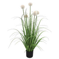 DEKORAČNÍ TRÁVA, 106 cm - bílá/světle zelená, Basics, kov/plast (106cm) - Ambia Home