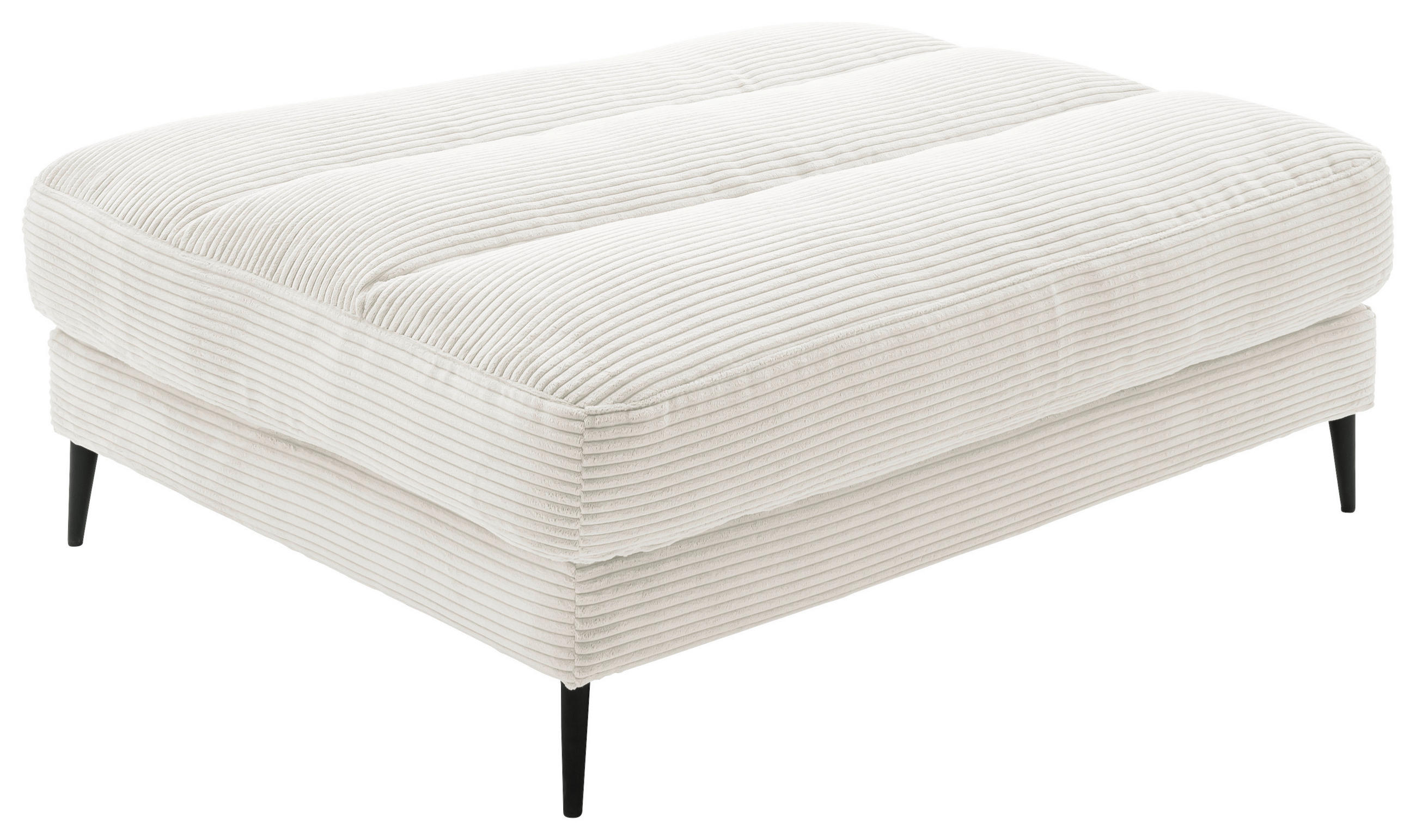 HOCKERBANK 90/83/125 cm Cord Weiß Metall  - Schwarz/Weiß, Design, Textil/Metall (90/83/125cm) - Dieter Knoll