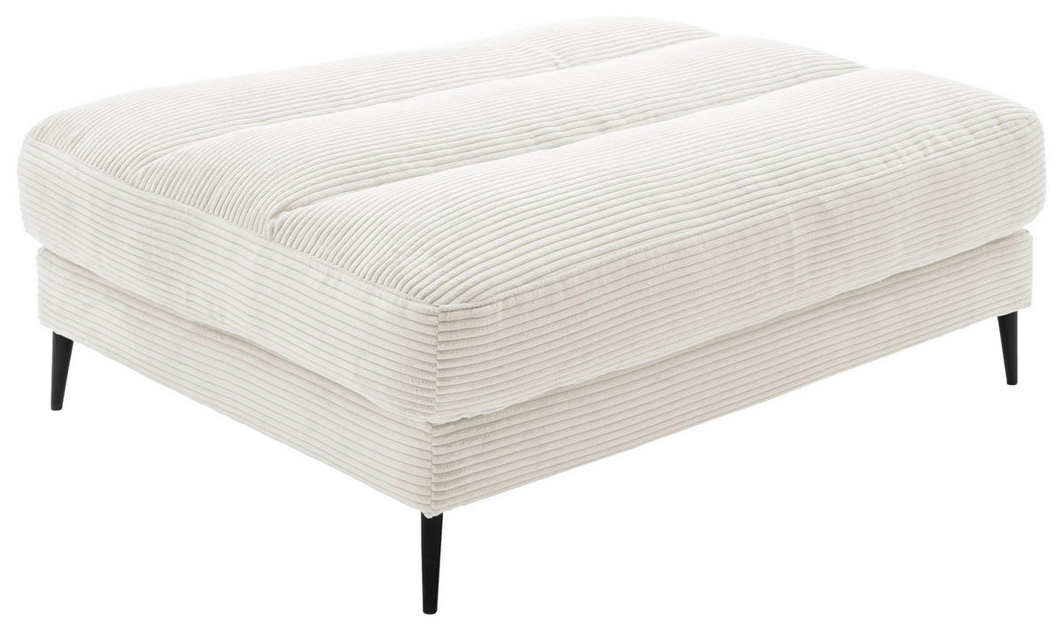 HOCKERBANK 90/83/125 cm Cord Weiß Metall  - Schwarz/Weiß, Design, Textil/Metall (90/83/125cm) - Dieter Knoll