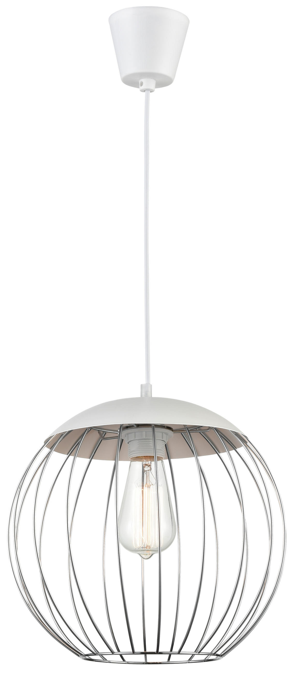 HÄNGELEUCHTE 30/120 cm   - Chromfarben/Weiß, Trend, Kunststoff/Metall (30/120cm) - Boxxx