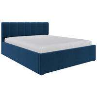 POLSTERBETT Lattenrost, Bettkasten Royalblau 160/200 cm  - Royalblau/Schwarz, Design, Holz/Kunststoff (160/200cm) - Stylife