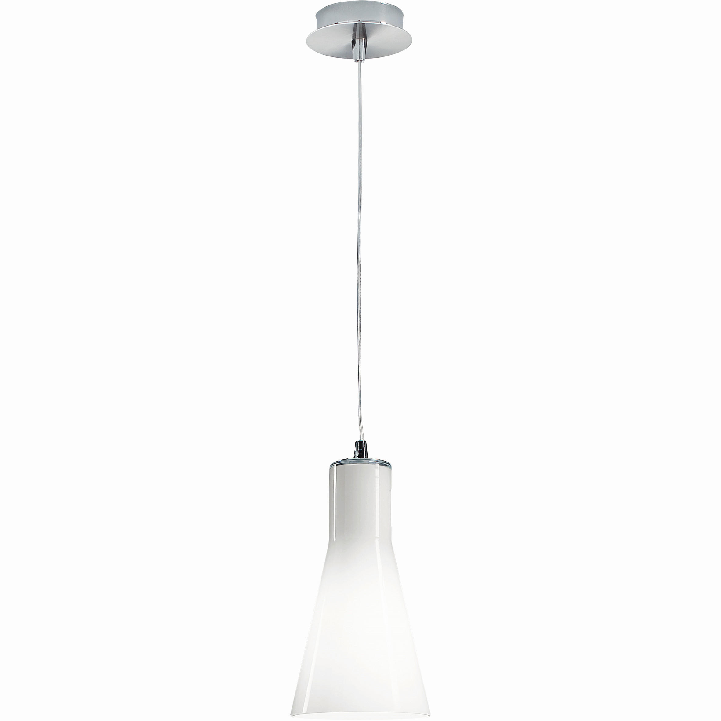 PENDELLEUCHTE Diana 14/200 cm   - Weiß, Design, Glas/Metall (14/200cm) - Fabas Luce