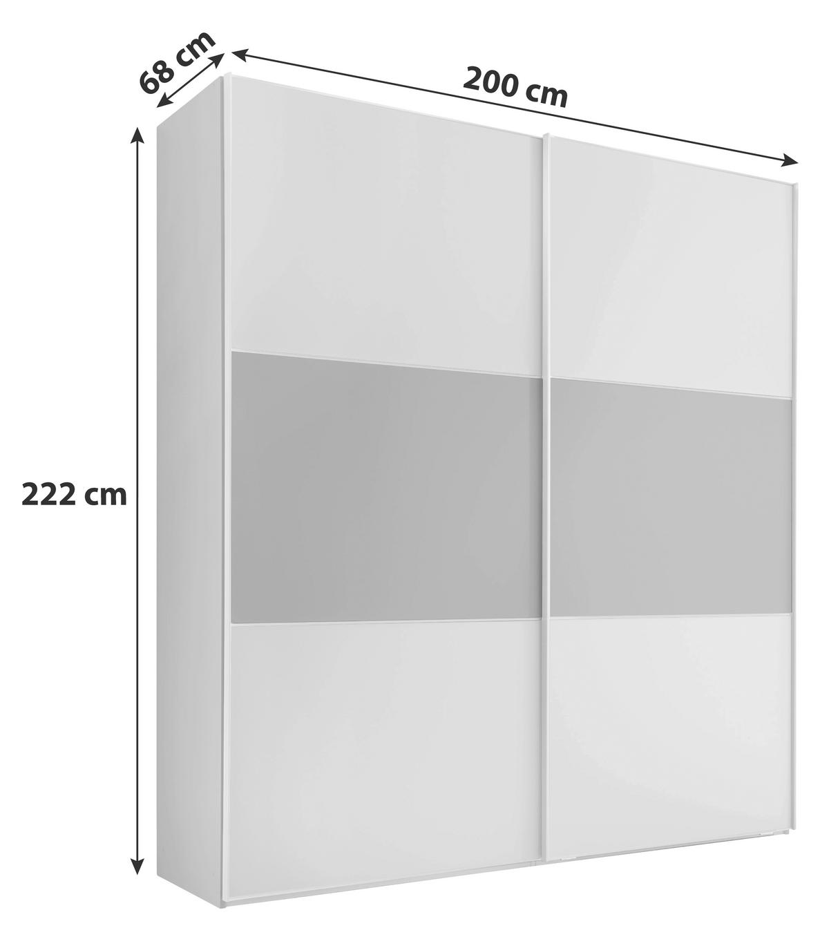 SCHWEBETÜRENSCHRANK in Anthrazit, Weiss  - Weiss/Anthrazit, Design (200/222/68cm) - MID.YOU