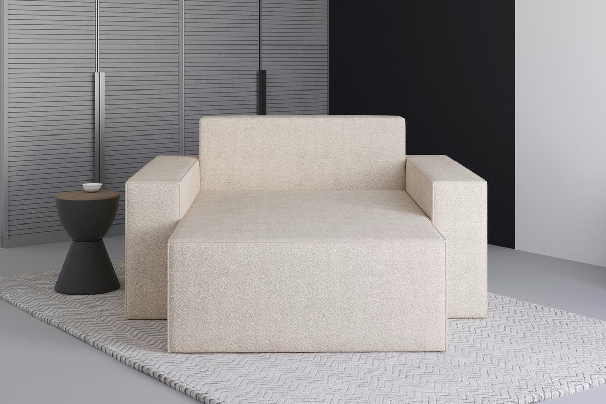 XXL-SESSEL - Sandfarben/Schwarz, Design, Textil (146/85/162cm) - MID.YOU