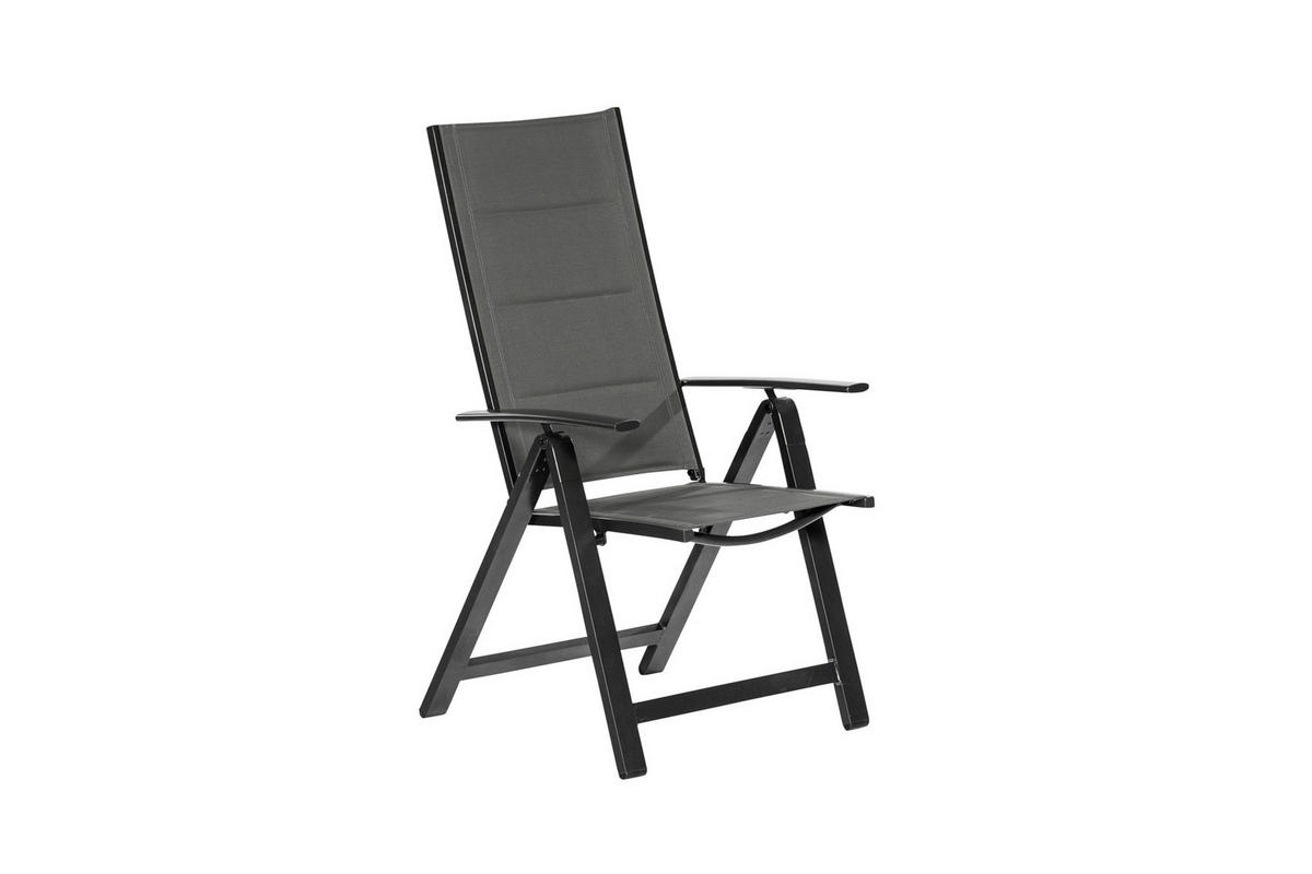 GARTENSET 7-teilig  - Graphitfarben/Grau, MODERN, Glas/Textil - Gardenson