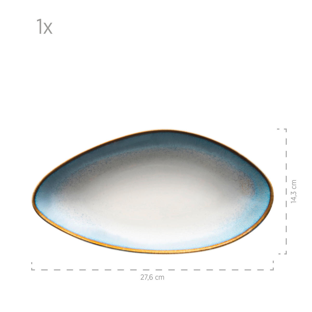 SERVIERPLATTEN-SET La Sinfonia  - Weiß/Hellblau, Basics, Keramik - Mäser