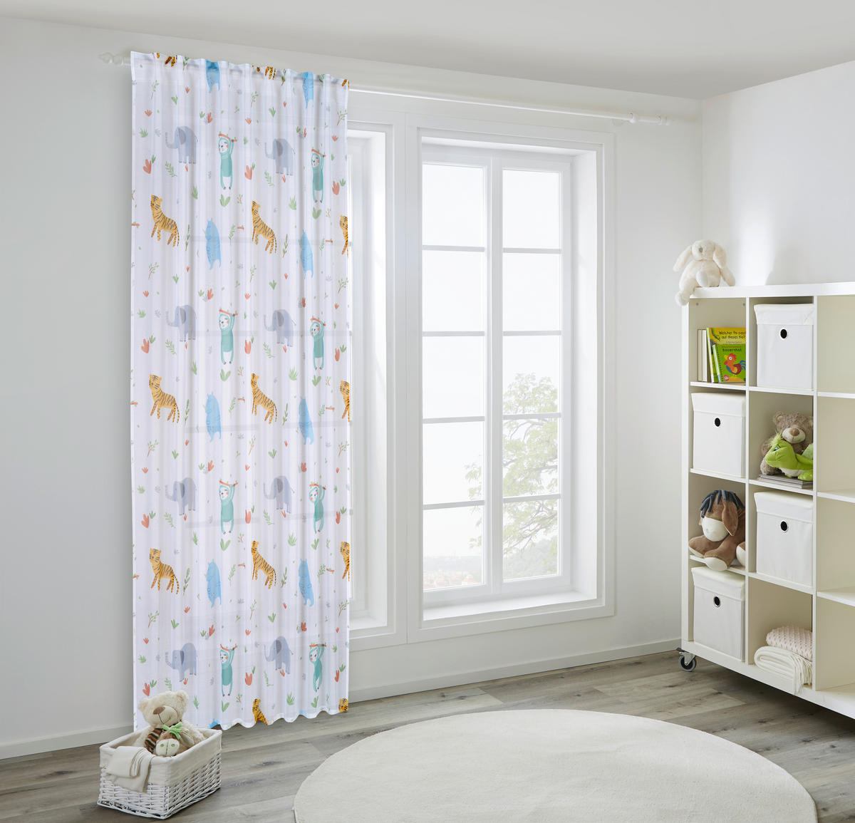 KUSOVÁ ZÁCLONA, 140/245 cm - viacfarebná/biela, Konventionell, textil (140/245cm) - Ben'n'jen