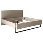 BETT 180/200 cm,  in Kaschmir, gepolstertes Kopfteil,  - Kaschmir/Schwarz, KONVENTIONELL, Textil/Metall (180/200cm) - Xora