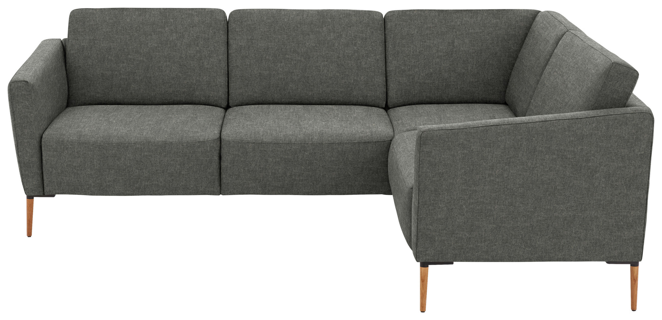 ECKSOFA  in Flachgewebe Grau  238/186 cm  - Eichefarben/Grau, Design, Holz/Textil (238/186cm) - Valnatura
