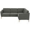 ECKSOFA  in Flachgewebe Grau  238/186 cm  - Eichefarben/Grau, Design, Holz/Textil (238/186cm) - Valnatura