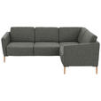 ECKSOFA  in Flachgewebe Grau  238/186 cm  - Eichefarben/Grau, Design, Holz/Textil (238/186cm) - Valnatura