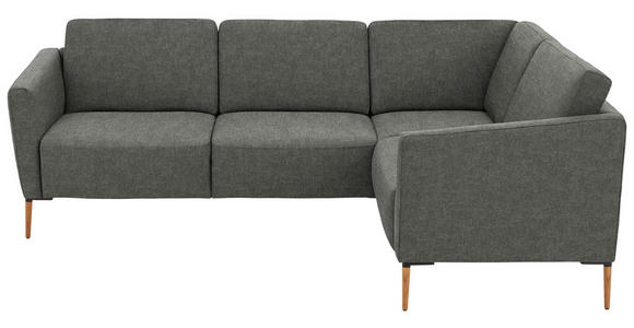 ECKSOFA  in Flachgewebe Grau  238/186 cm  - Eichefarben/Grau, Design, Holz/Textil (238/186cm) - Valnatura