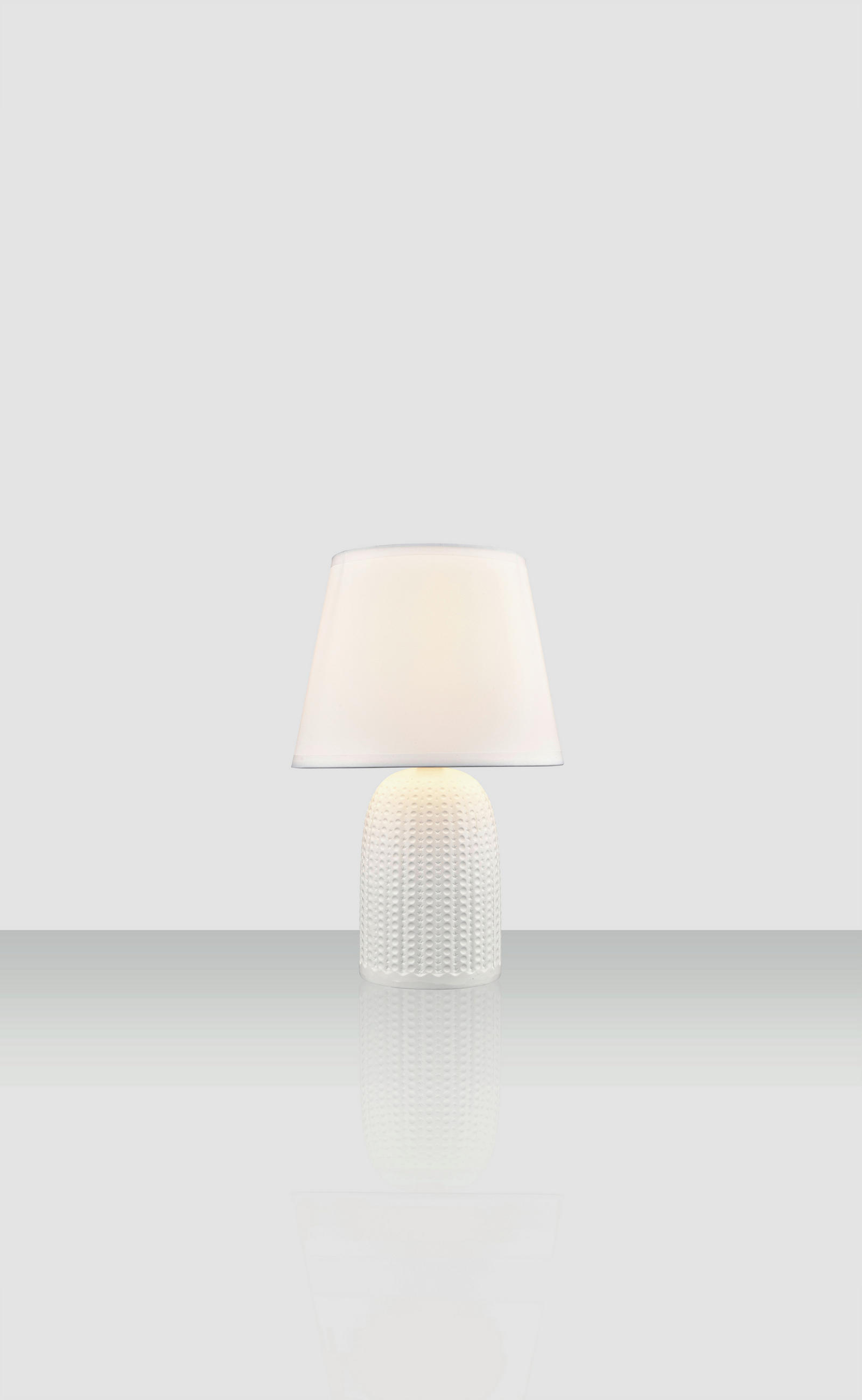 SVJETILJKA STOLNA  - bijela, Basics, tekstil/keramika (34cm) - Novel