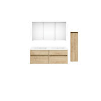 BADEZIMMER 150 cm  - Weiss/Eichefarben, Konventionell, Keramik/Holzwerkstoff (150cm) - Puris