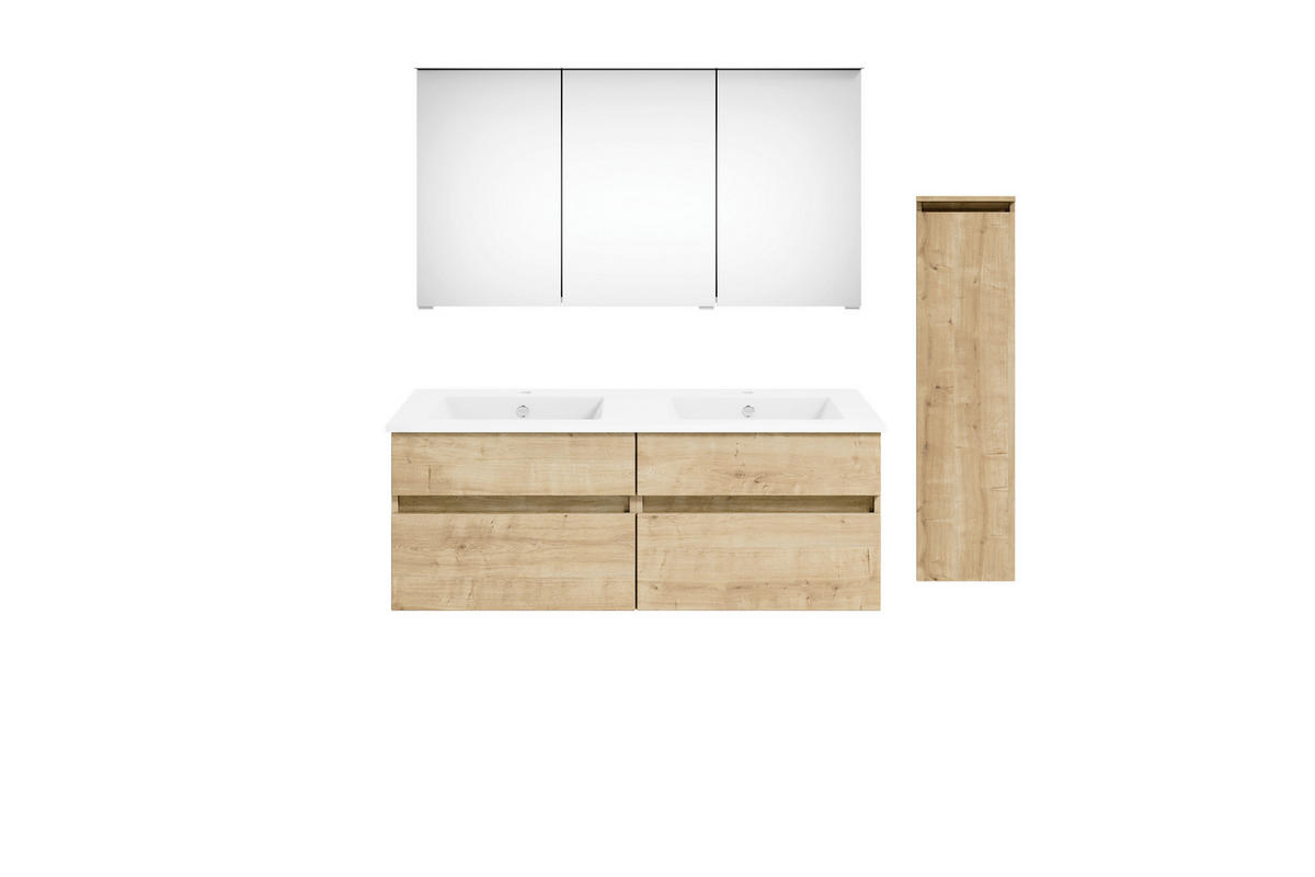 BADEZIMMER 150 cm  - Weiss/Eichefarben, Konventionell, Keramik/Holzwerkstoff (150cm) - Puris