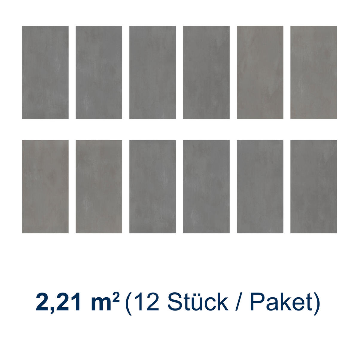 DESIGNBODEN Stone 4.2  per  m² - Dunkelgrau/Grau, Basics, Kunststoff (60.5/30.48/0.42cm)