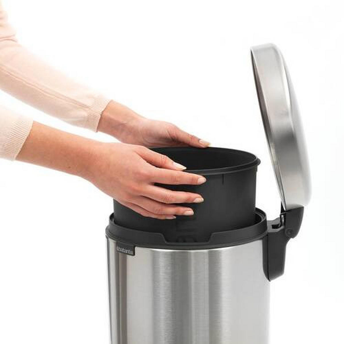 ABFALLEIMER NEW ICON 12 L  - Silberfarben, Basics, Kunststoff/Metall (25.1/41.1/33.8cm) - Brabantia