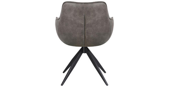 ARMLEHNSTUHL  in Eisen Mikrofaser  - Schwarz/Braun, Design, Textil/Metall (64/86/63cm) - Carryhome