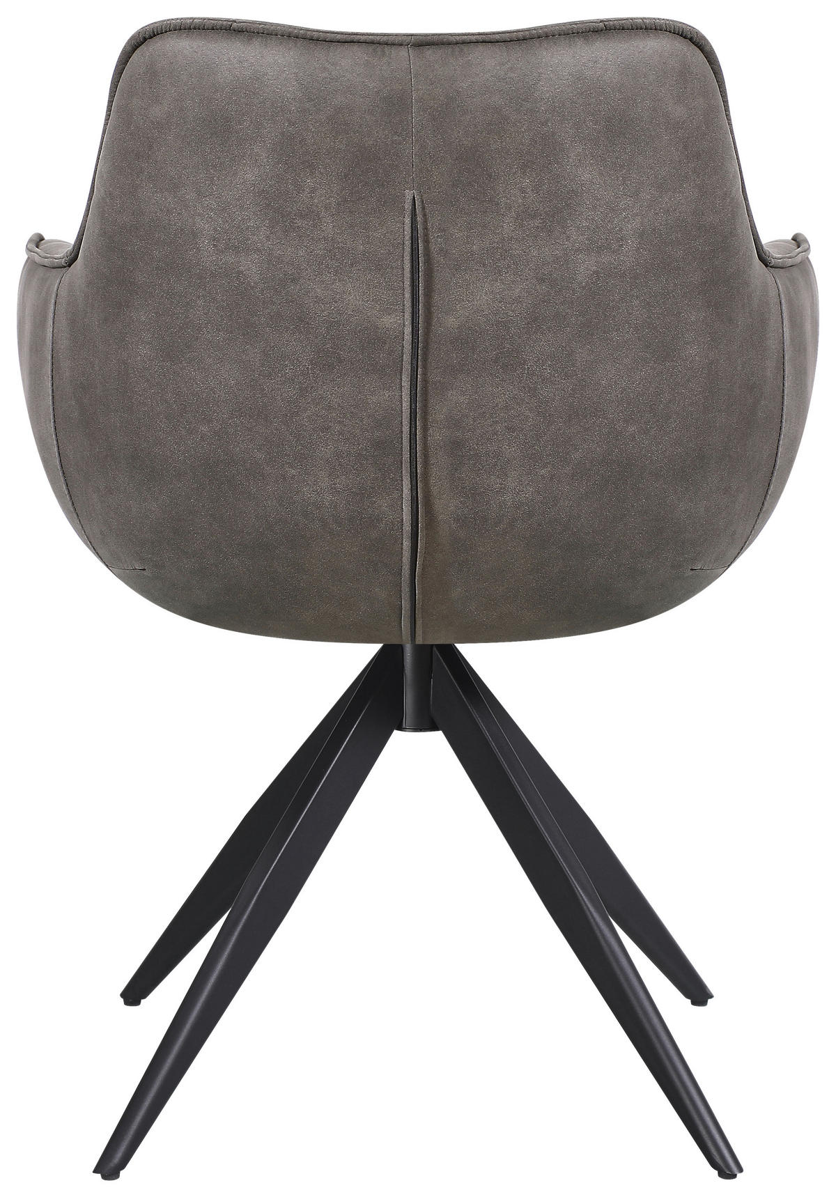 ARMLEHNSTUHL  in Eisen Mikrofaser  - Schwarz/Braun, Design, Textil/Metall (64/86/63cm) - Carryhome