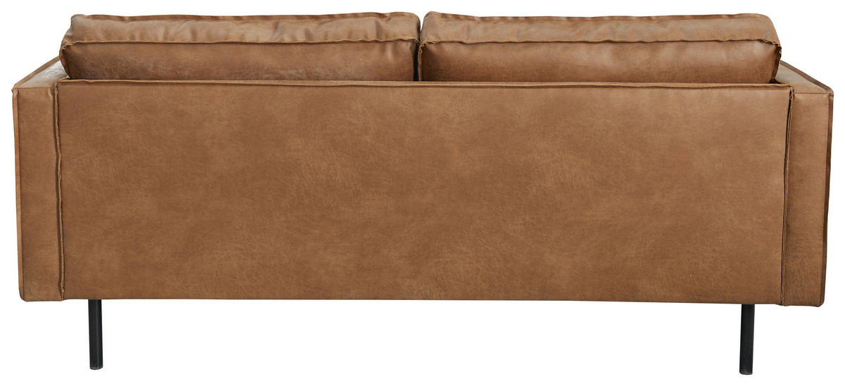 2-SITZER-SOFA in Lederlook Braun  - Schwarz/Braun, Design, Leder (190/84/90cm) - MID.YOU