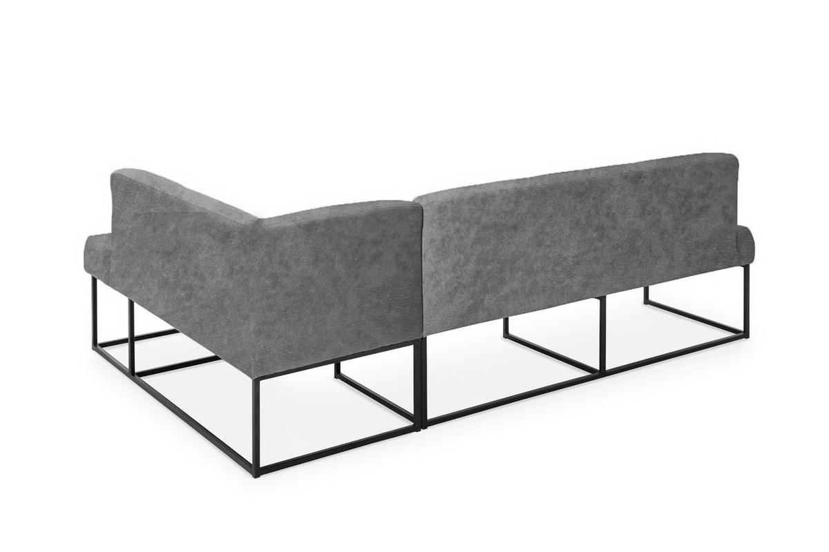 UGAONA KLUPA  siva   - siva/crna, Moderno, drvo/metal (245/159cm) - Livetastic