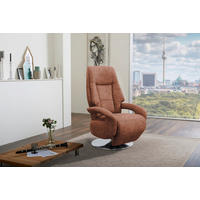 RELAXSESSEL Mikrofaser    - Edelstahlfarben/Cognac, KONVENTIONELL, Textil/Metall (74/111/77cm) - Sit & More
