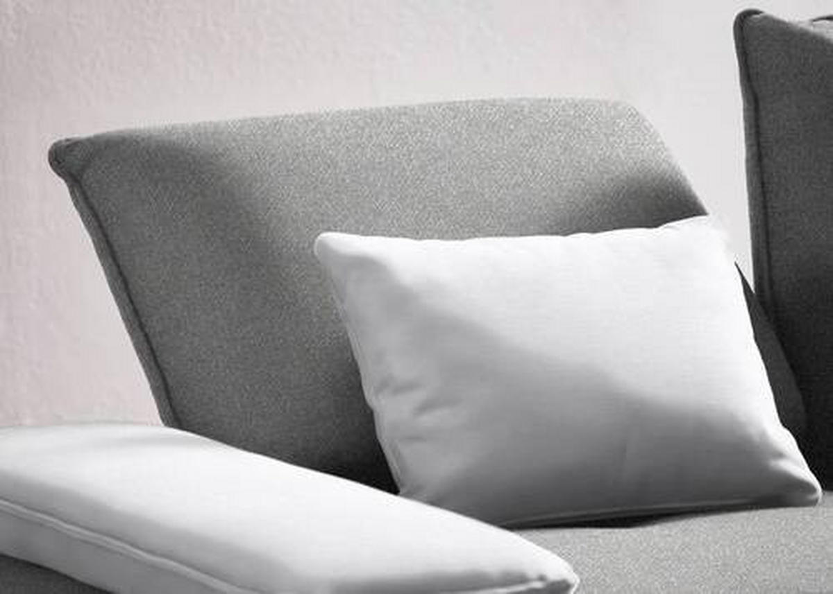 ECKSOFA in Flachgewebe Hellgrau  - Hellgrau/Schwarz, Design, Textil/Metall (250/310cm) - Moderano