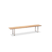 GARTENBANK 220/46/40 cm  in Teakfarben  - Edelstahlfarben/Teakfarben, Design, Holz/Metall (220/46/40cm)