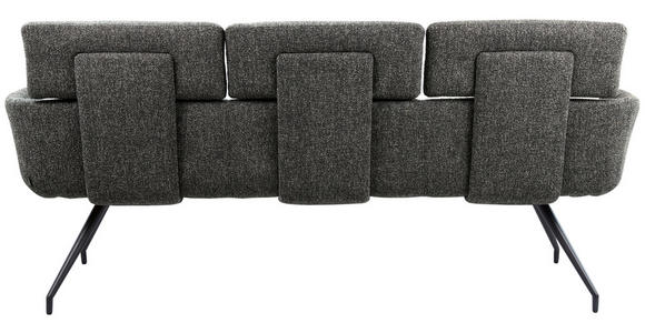 SITZBANK 200/91/70 cm Webstoff Schwarz, Dunkelgrau  - Dunkelgrau/Schwarz, Design, Textil/Metall (200/91/70cm) - Dieter Knoll