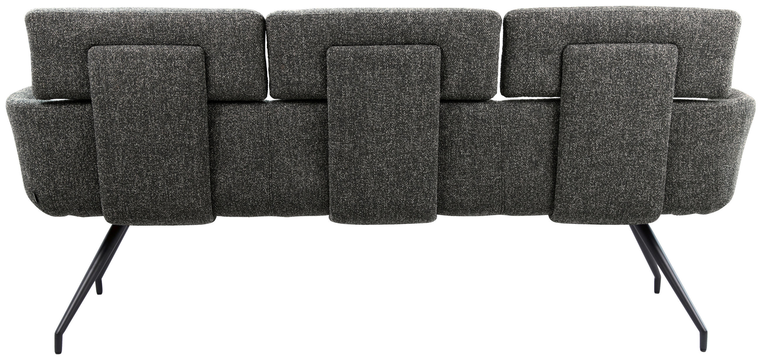 SITZBANK 200/91/70 cm Webstoff Schwarz, Dunkelgrau  - Dunkelgrau/Schwarz, Design, Textil/Metall (200/91/70cm) - Dieter Knoll