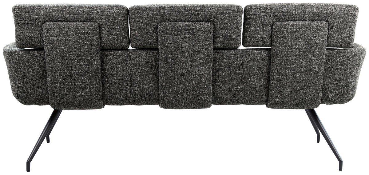SITZBANK 200/91/70 cm Webstoff Schwarz, Dunkelgrau  - Dunkelgrau/Schwarz, Design, Textil/Metall (200/91/70cm) - Dieter Knoll