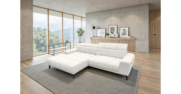 ECKSOFA inkl.Funktionen Beige Chenille  - Beige/Schwarz, MODERN, Textil/Metall (195/300cm) - Xora
