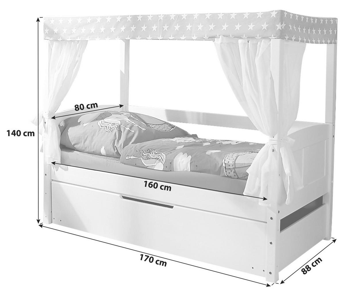 POSTEĽ S NEBESAMI, 80/160 cm ružová, biela - biela/ružová, Modern, drevo (80/160cm) - MID.YOU