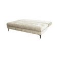 SCHLAFSOFA  mit Liegefunktion, Schlafen auf Sitzhöhe, Rücken echt Chenille Creme  - Creme/Schwarz, KONVENTIONELL, Textil/Metall (203/94/96cm) - Carryhome