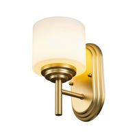 BADEZIMMER-WANDLEUCHTE Elstead Malibu 38.1/39.7/42.2 cm   - Messingfarben, KONVENTIONELL, Glas/Metall (38.1/39.7/42.2cm) - Elstead Lighting