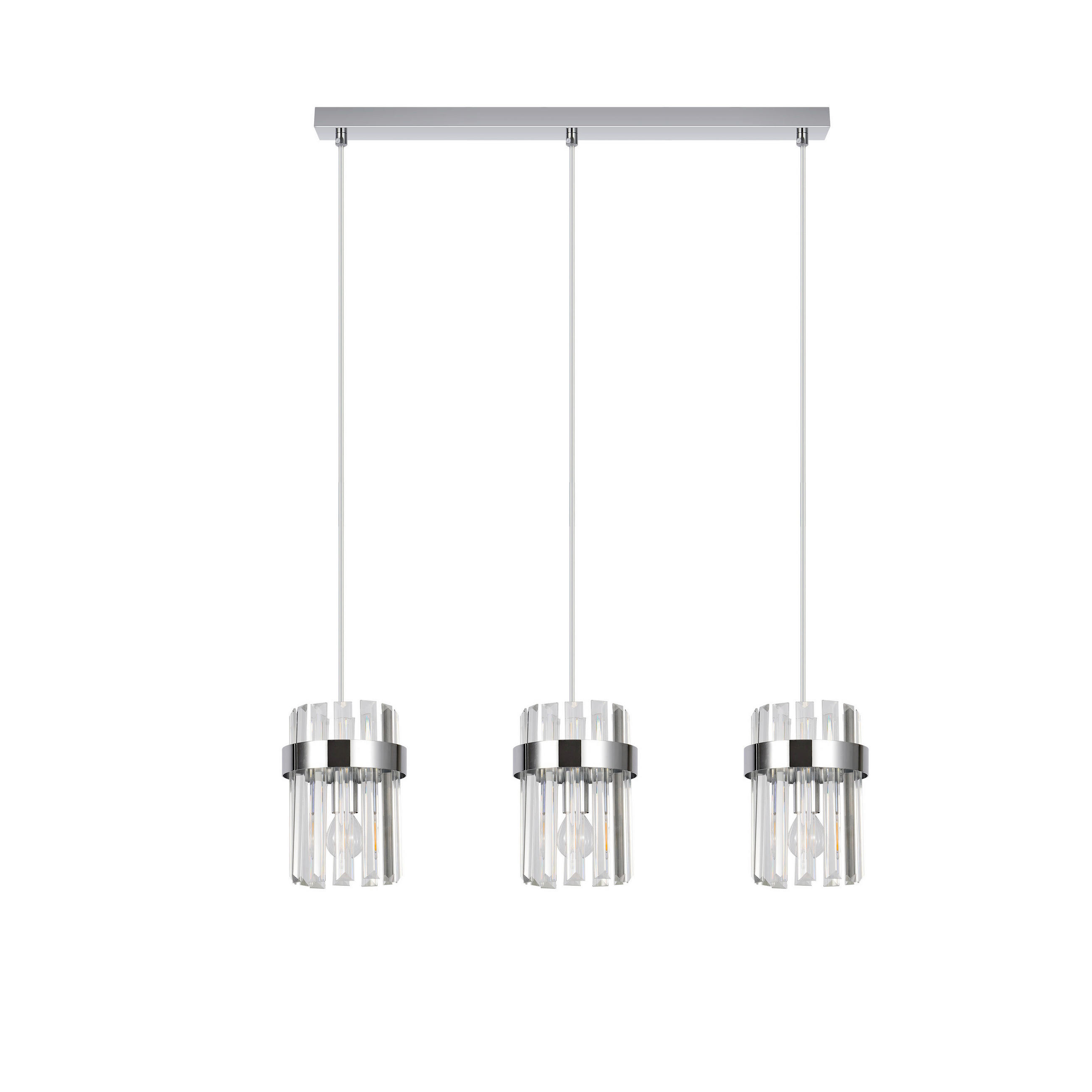 HÄNGELEUCHTE Vetro  150/60/14 cm  - Chromfarben, KONVENTIONELL, Glas (150/60/14cm)