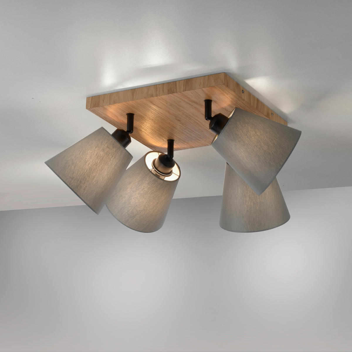 DECKENLEUCHTE    77/28/26 cm  - Natur, Holzwerkstoff/Metall (77/28/26cm)