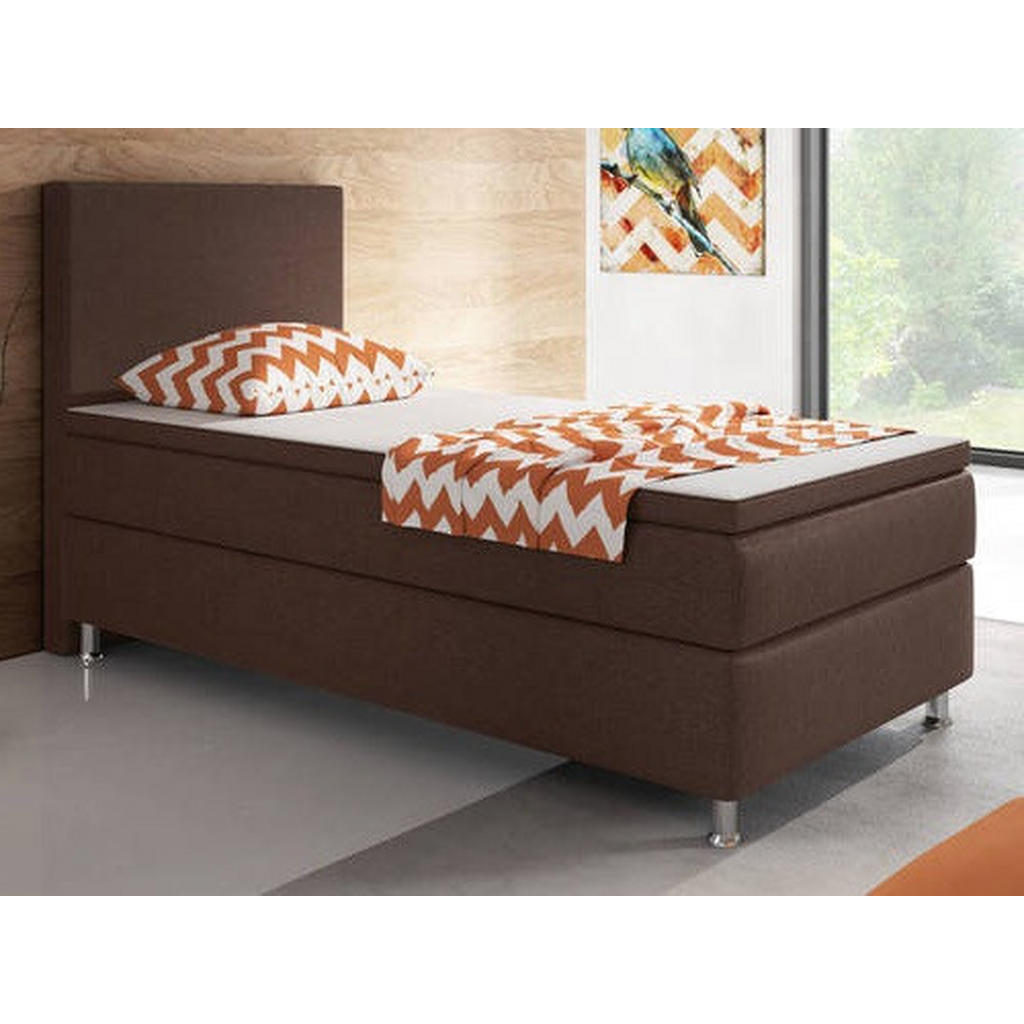 Thumbnail - Mid.you Boxspringbett, Braun, Textil, H3, 7-Zonen, Höhe ca. 19 cm, 90x200 cm, Oeko-Tex® Standard 100, Matratze, gepolste...
