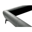 POLSTERBETT 180/200 cm,  in Grau, gepolstertes Kopfteil,  - Schwarz/Grau, Design, Leder/Metall (180/200cm) - Esposa