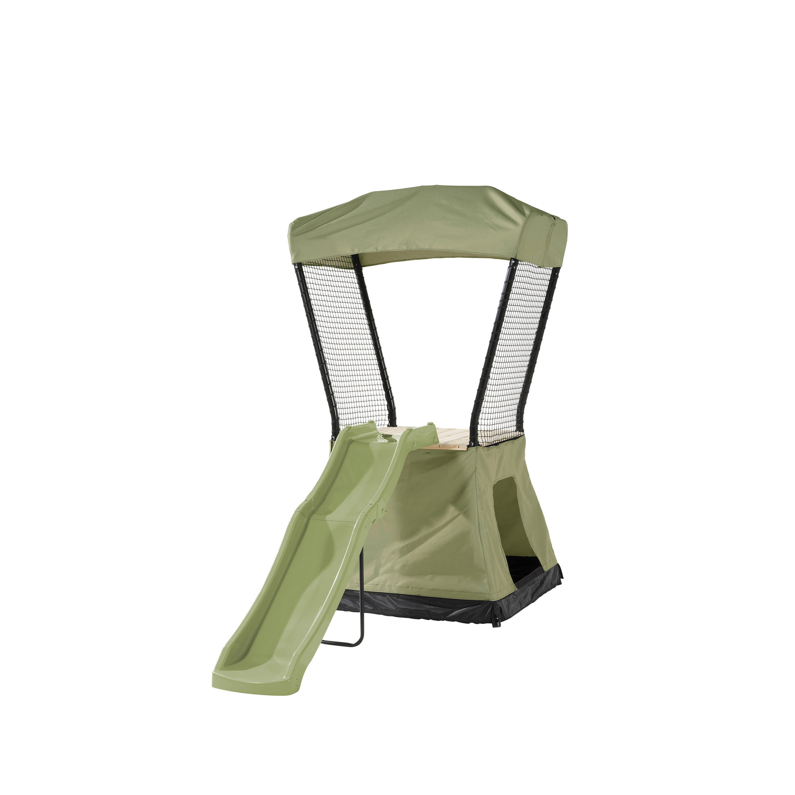 SPIELHAUS  - Schwarz/Naturfarben, KONVENTIONELL, Holz/Kunststoff (256/116,5/214cm) - EXIT Toys