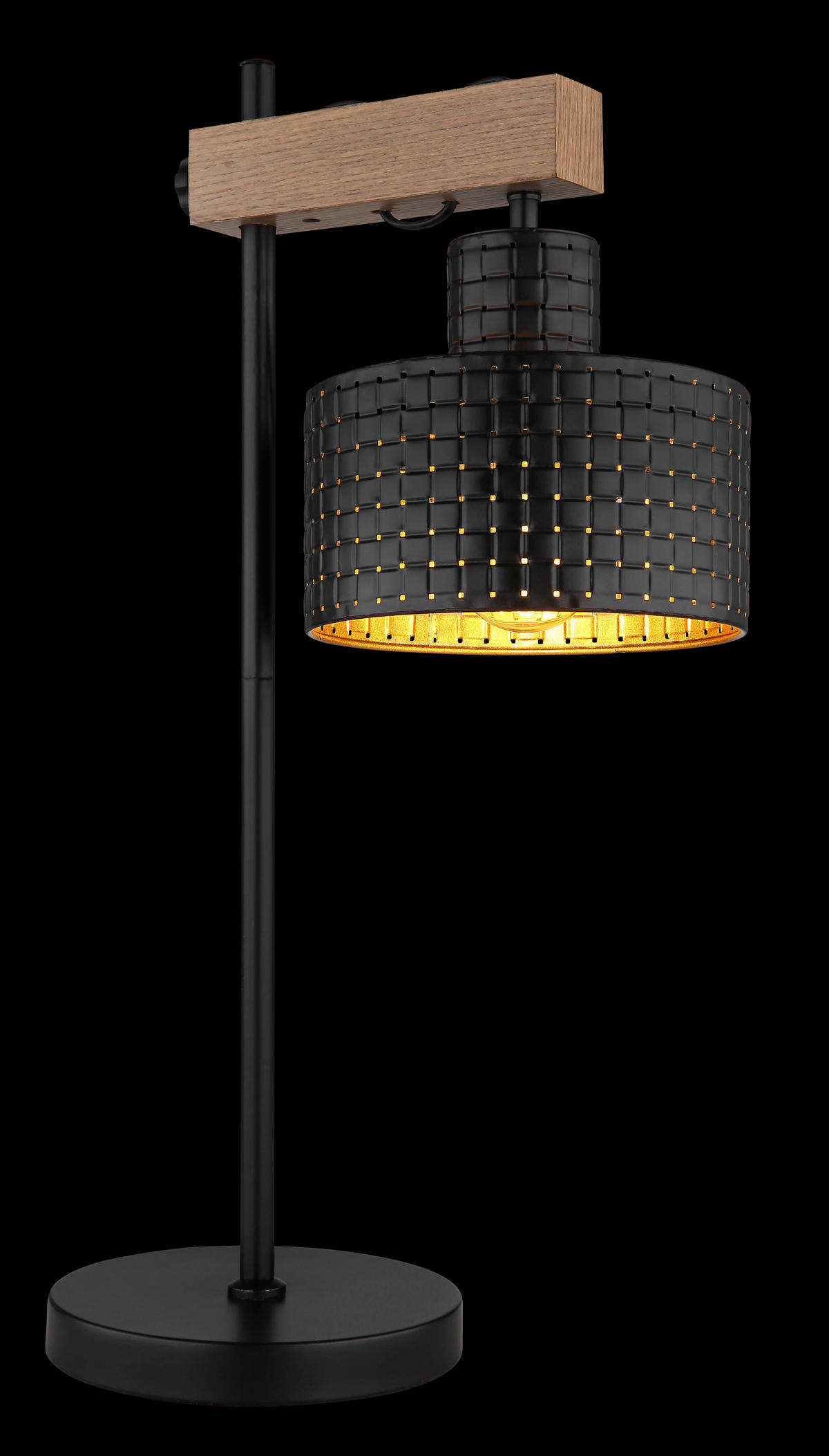 TISCHLEUCHTE - Dunkelbraun/Goldfarben, Design, Holzwerkstoff/Kunststoff (31/18/55cm) - Globo